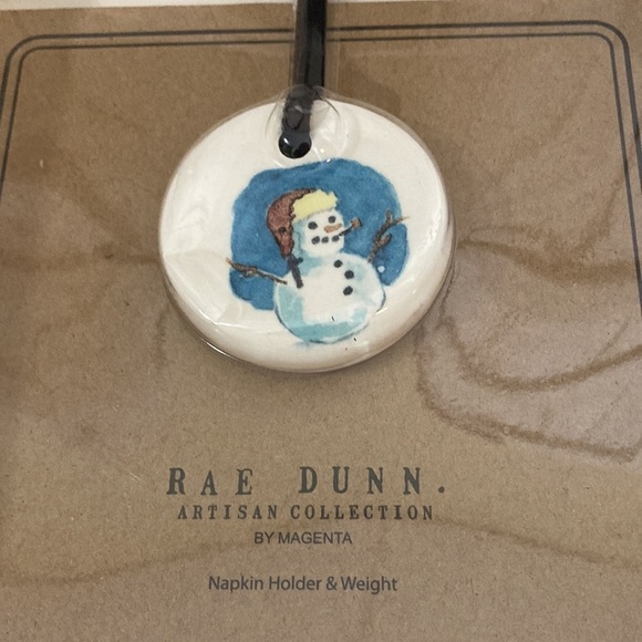Rae Dunn Snowman Imagine Napkin Holder - Picture 2 of 5
